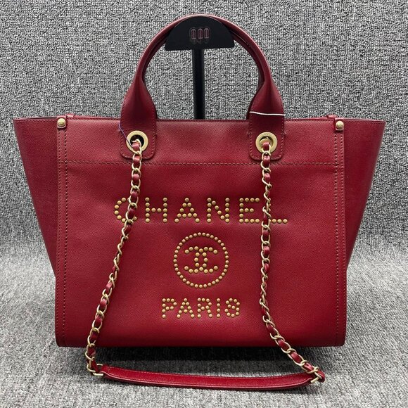 CHANEL Handbags - 100% Authentic CHANEL DeauVille Medium Leather Satchel Bag